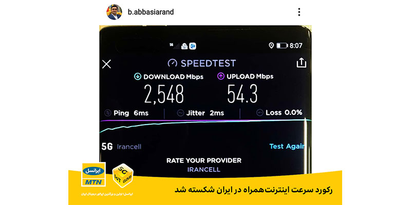 سرعت اینترنت همراه در ایران رکورد زد